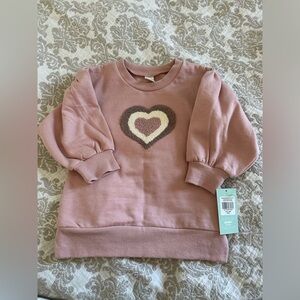PL Baby Long Sleeve Heart Print Sweater Pullover Light Pink 24M